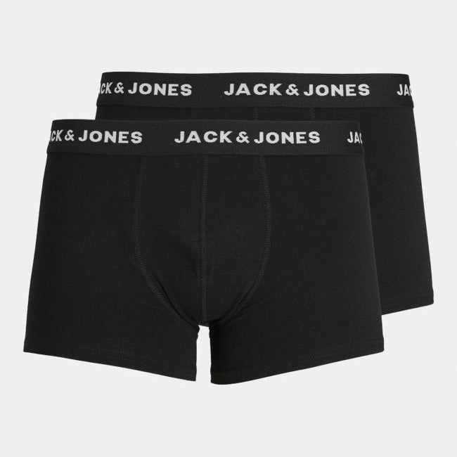 Jack & Jones Men's 2-Pack Black Cotton Stretch Boxer Briefs Underwear